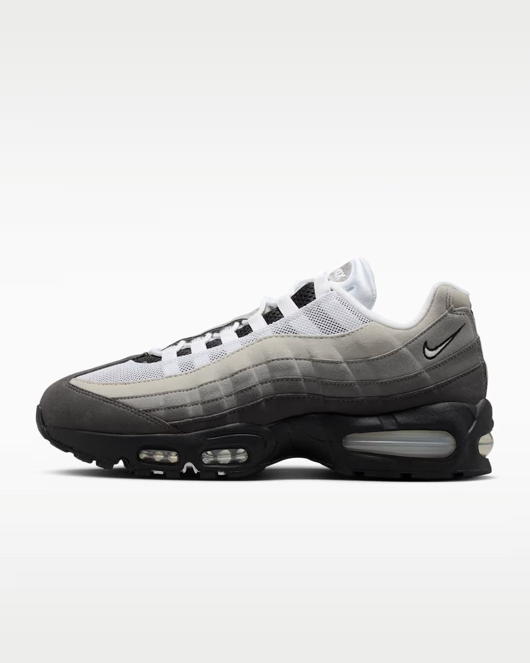 Men's Nike Air Max 95 Black Metallic Silver Shoes