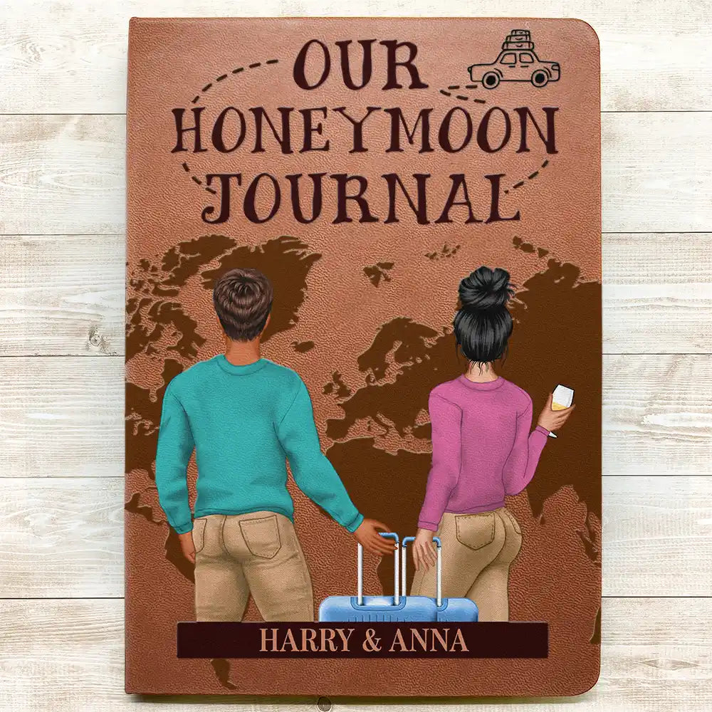 Our Adventure Book Travel Couple - Personalised Leather Journal
