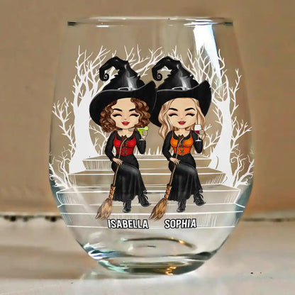 We're Not Sugar And Spice And Everything Nice Best Friends - Personalized Stemless Wine Glass