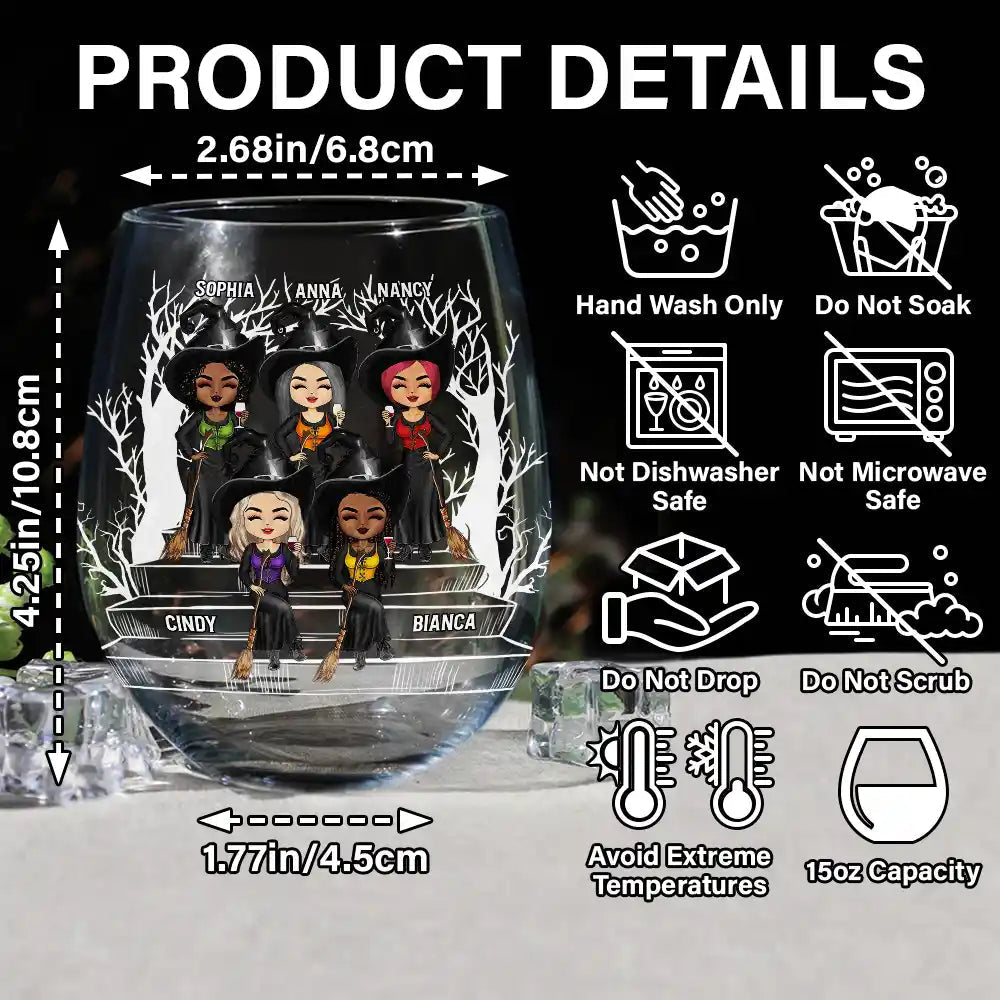 We're Not Sugar And Spice And Everything Nice Best Friends - Personalized Stemless Wine Glass