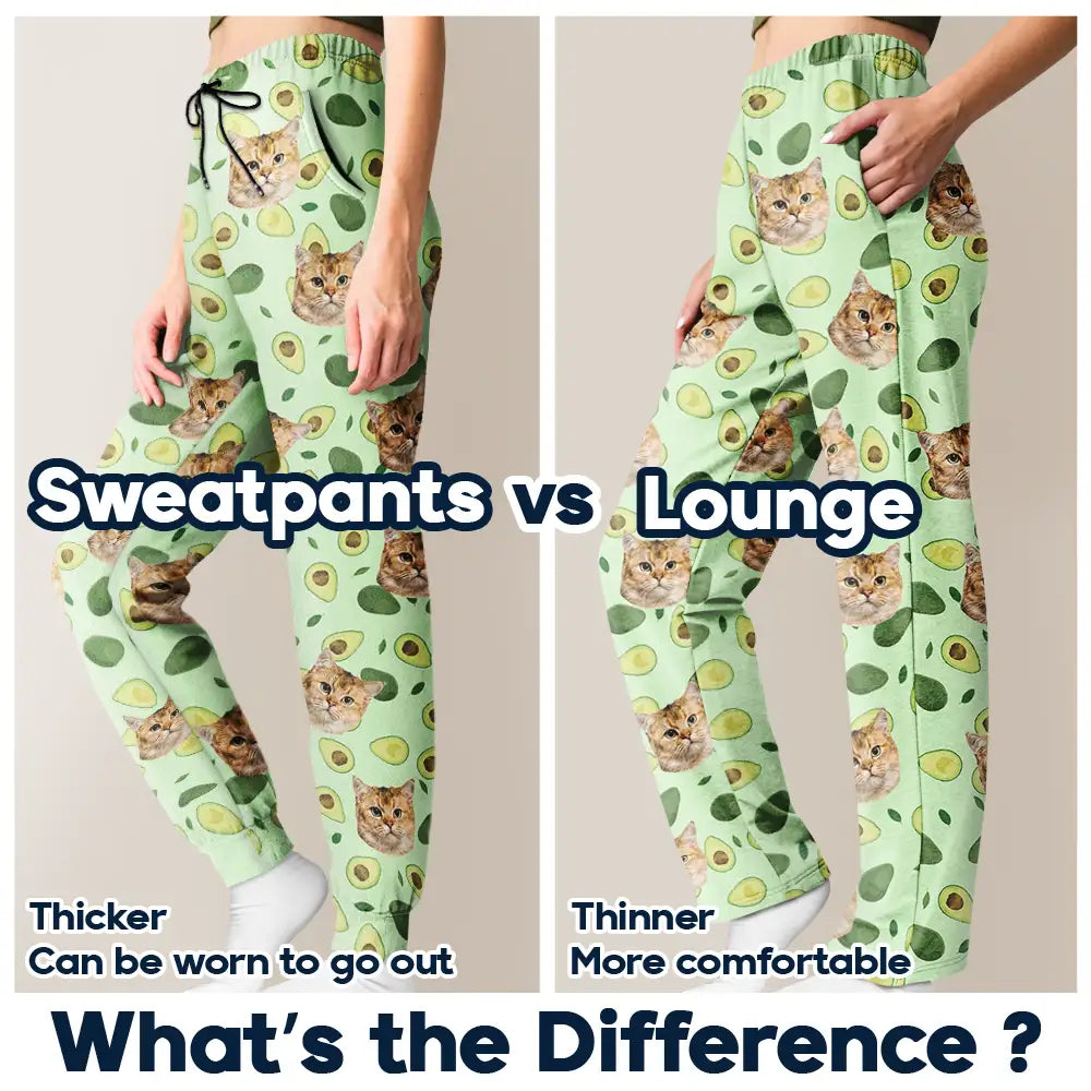 Custom Photo Face Funny Pattern Dog Cat Family - Personalized Pajama Pants