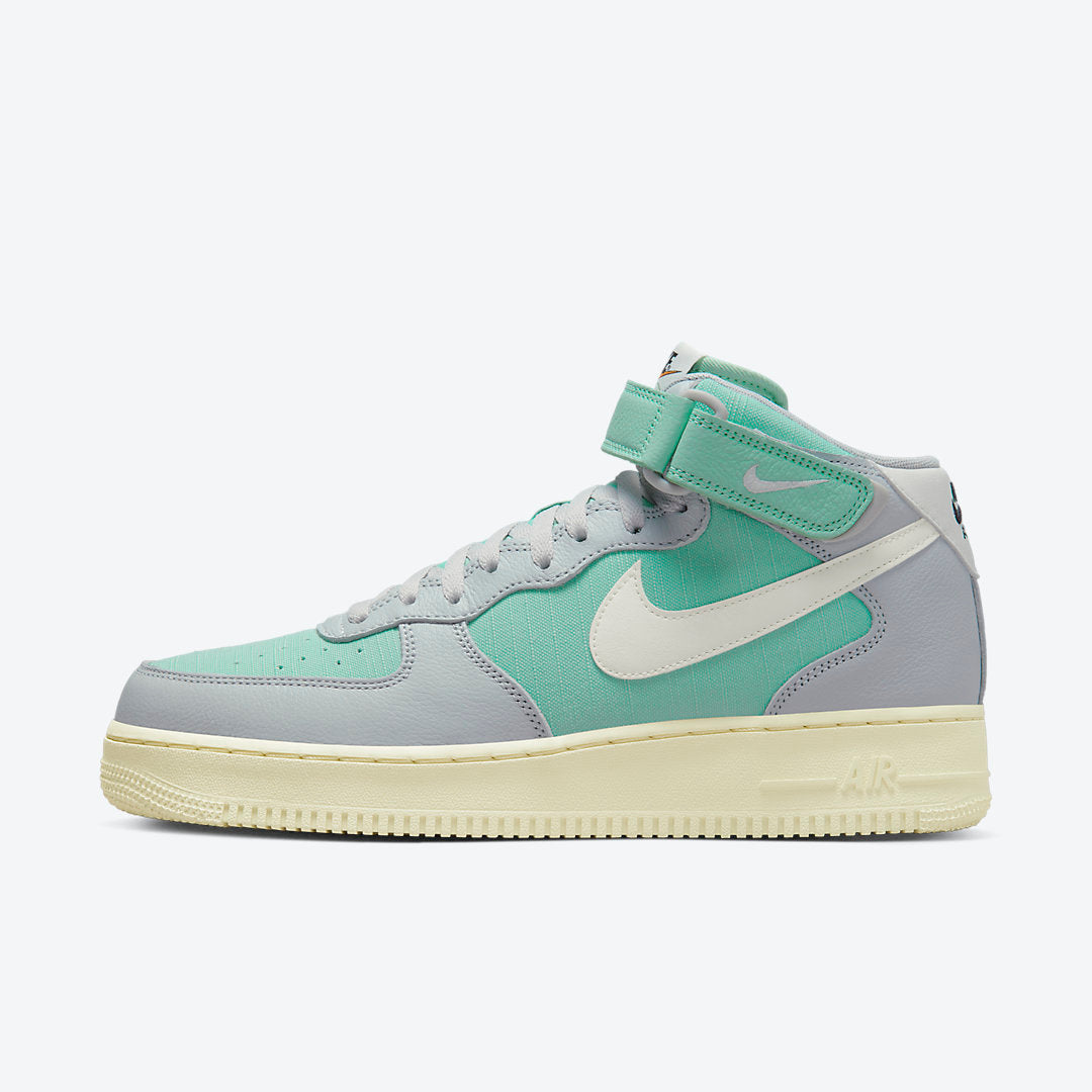 Men's Nike Air Force 1 Mid 'Grey Fog and Enamel Green' Shoes