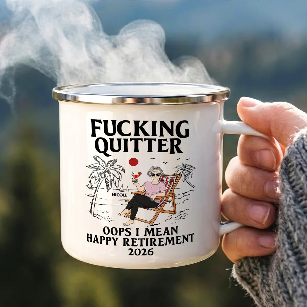 Oops I Mean Happy Retirement - Personalized Enamel Mug