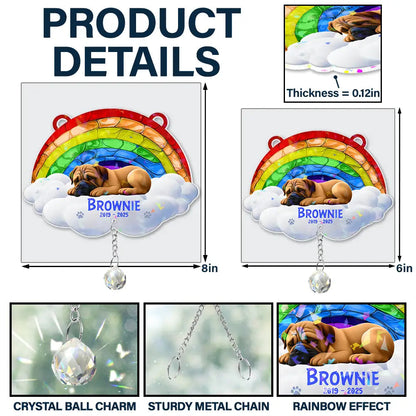 Over The Rainbow Bridge - Personalized Rainbow Suncatcher With Crystal Ball Prism