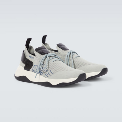 Men's Berluti Shadow Embroidered Grey Sneakers
