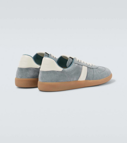 Men's Tom Ford Suede Sneakers With Panels Blue And Amber