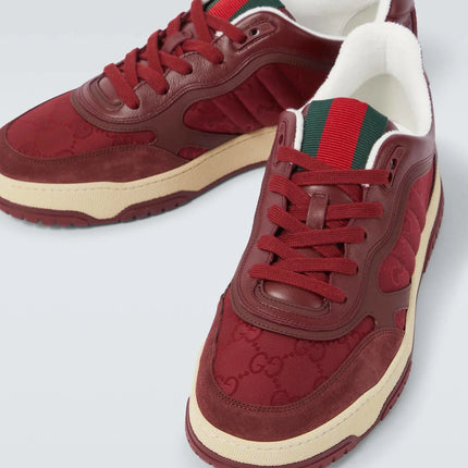 Men's Gucci Re-Web Burgundy Sneakers