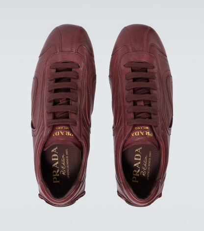 Men's Prada Montecarlo Re-Edition 2005 Leather Burgundy Sneakers