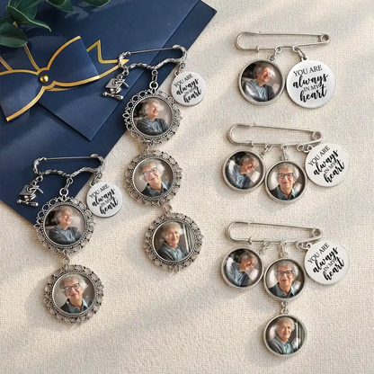 Custom Photo Graduation Walking Beside You Memorial - Personalized Graduation Tassel Pin