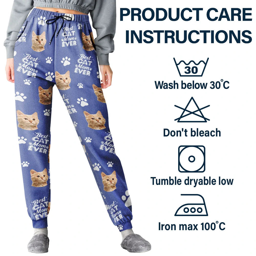 Custom Photo Best Dog Dad Dog Mom - Personalized Pajama Pants
