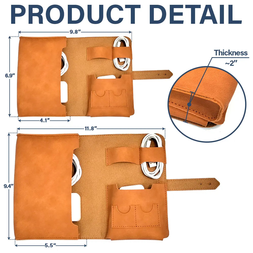 Teacher Stuff - Personalized Leather Cable Bag
