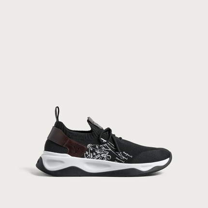 Men's Berluti Shadow Embroidered Black Sneakers