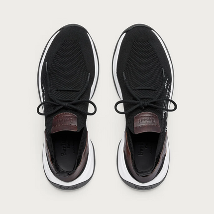 Men's Berluti Shadow Embroidered Black Sneakers