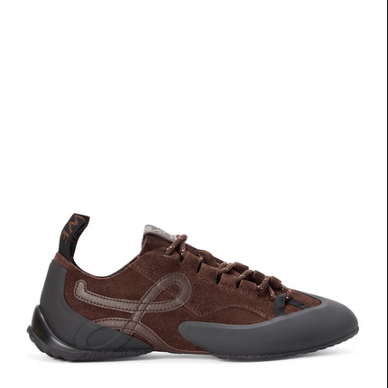 Men's Grip Sneaker In Calfskin Suede Dark Brown Sneakers