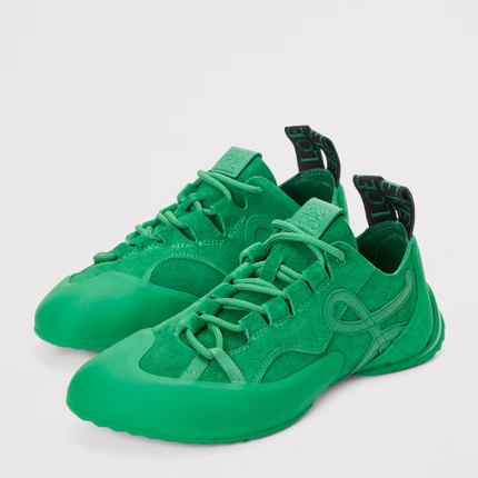 Men's Grip Sneaker In Calfskin Suede Jungle Green Sneakers