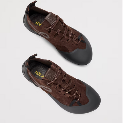 Men's Grip Sneaker In Calfskin Suede Dark Brown Sneakers