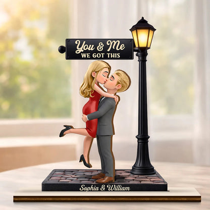 Standing Couple You And Me We Got This Under The Light - Personalized Custom Shaped Wooden Plaque