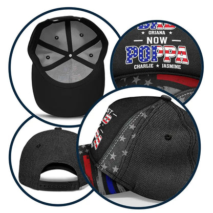 Star & Stripes First Dad Now Papa - Personalized Classic Cap