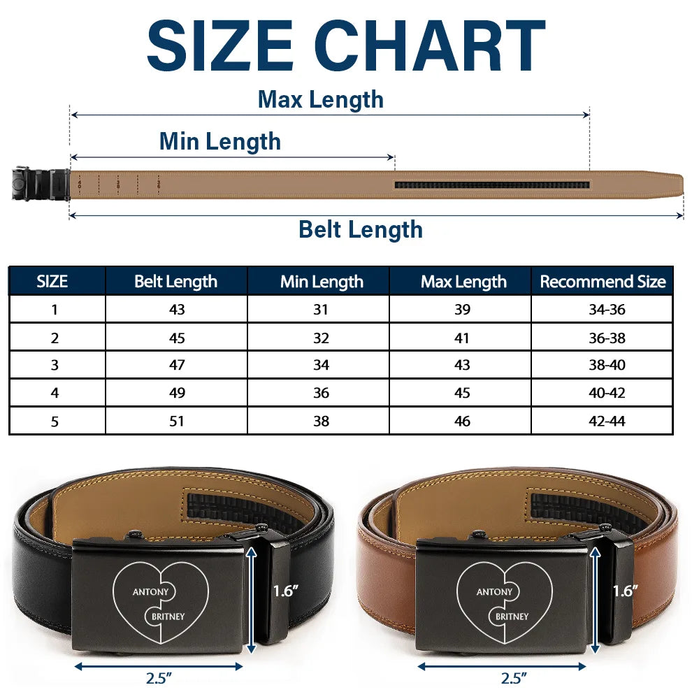 A Belt To Remind You I'm Proud Of You - Gift For Husband, Boyfriend, Anniversary - Personalized Leather Belt With Engraved Buckle