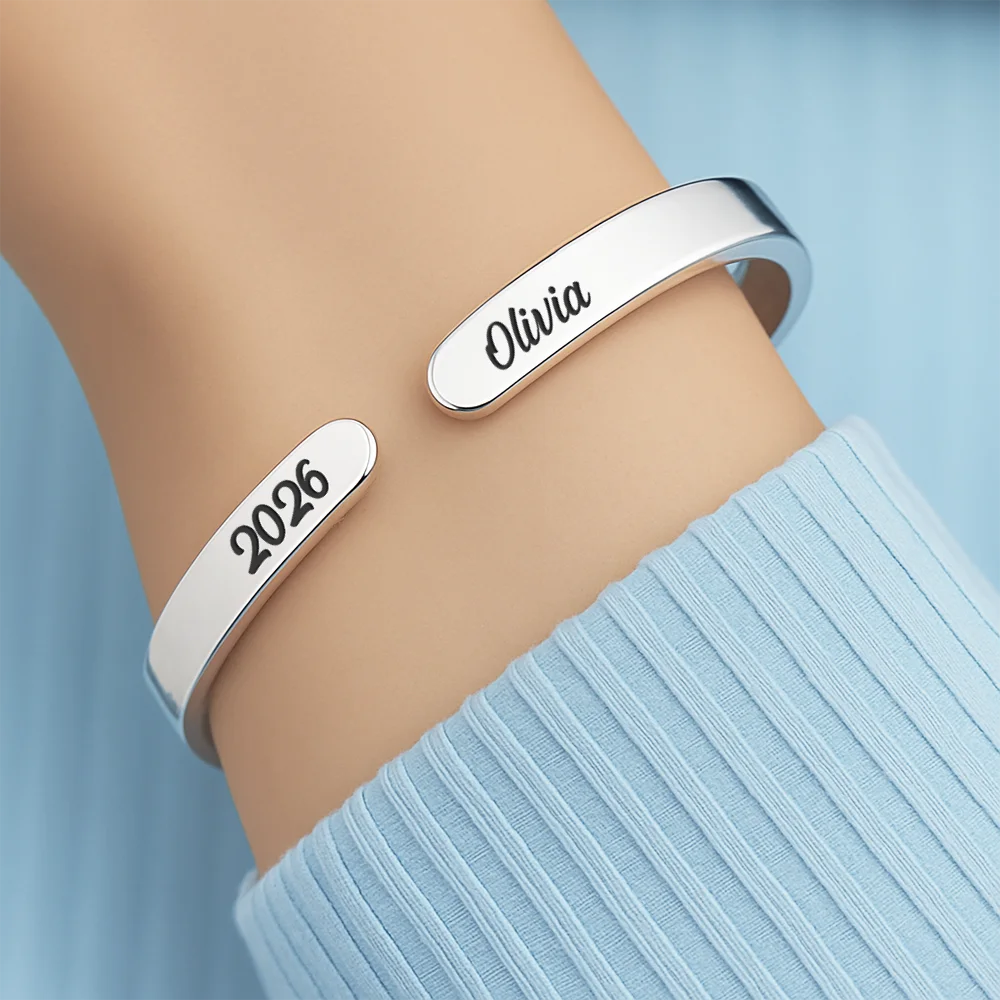 She Believed She Could So She Did Graduation - Personalized Bangle Bracelet Cuff
