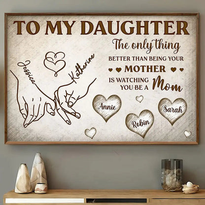 Holding Hand To My Daughter - Personalized Poster