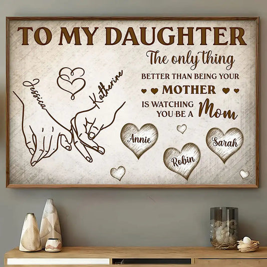 Holding Hand To My Daughter - Personalized Poster