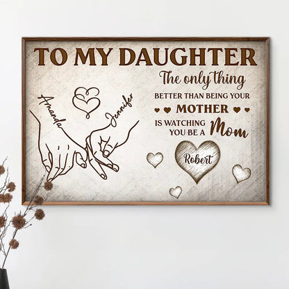 Holding Hand To My Daughter - Personalized Poster