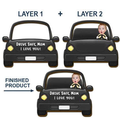 Custom Photo Drive Safe Daddy Funny Kids - Personalized Custom Shaped Car Visor Clip
