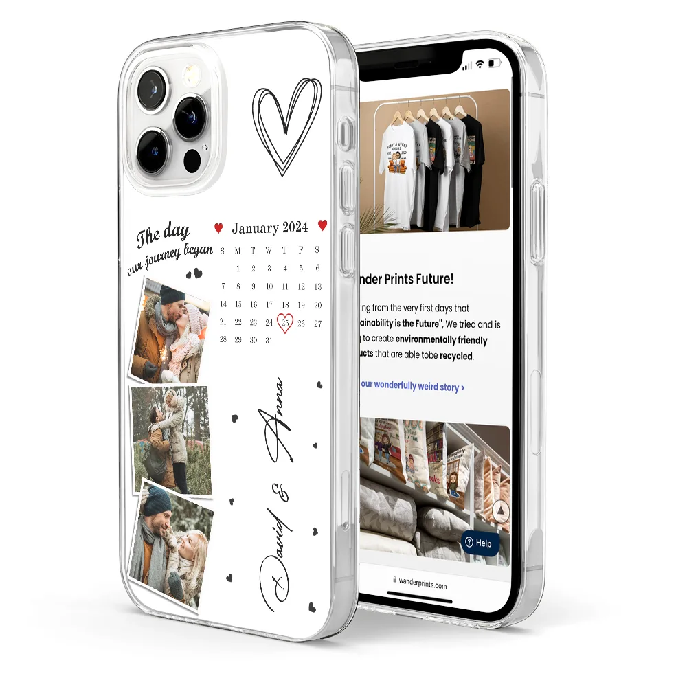 Custom Photo Calendar The Day Our Journey Began - Personalised Clear Phone Case