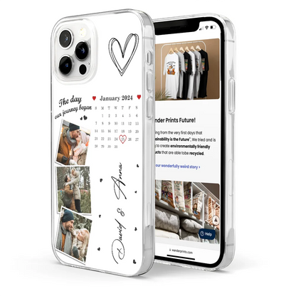 Custom Photo Calendar The Day Our Journey Began - Personalised Clear Phone Case