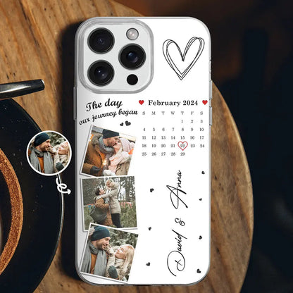 Custom Photo Calendar The Day Our Journey Began - Personalised Clear Phone Case