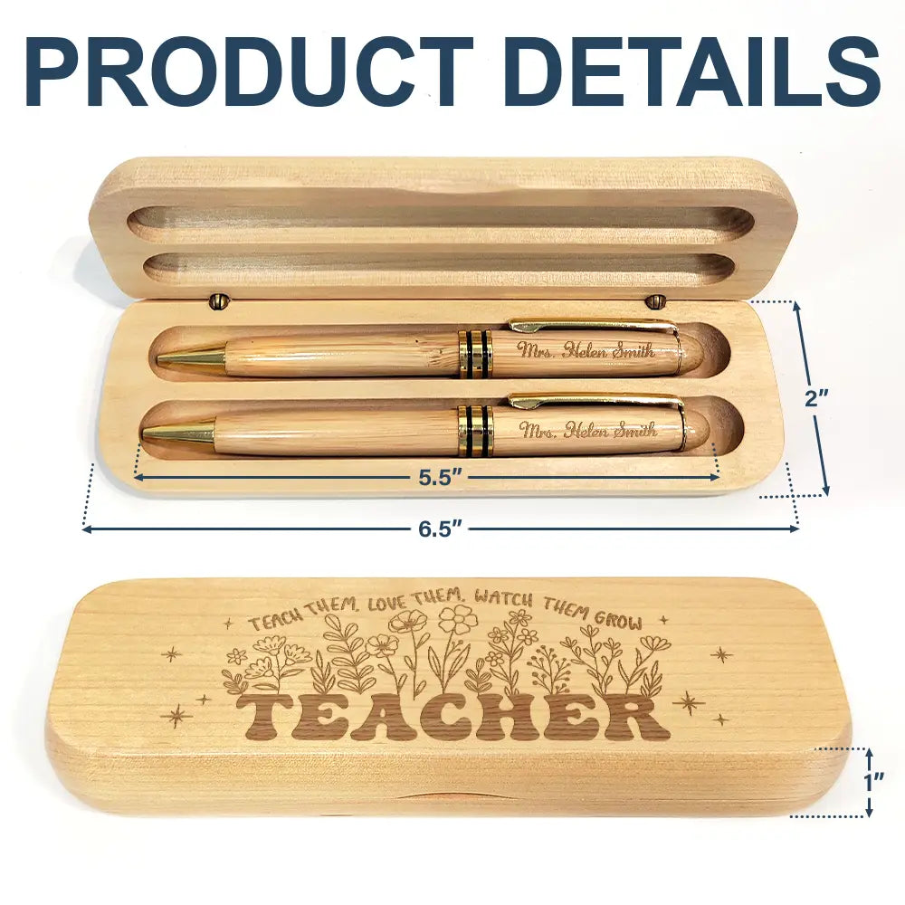 Teach Them Love Them - Personalized Wooden Pen Set
