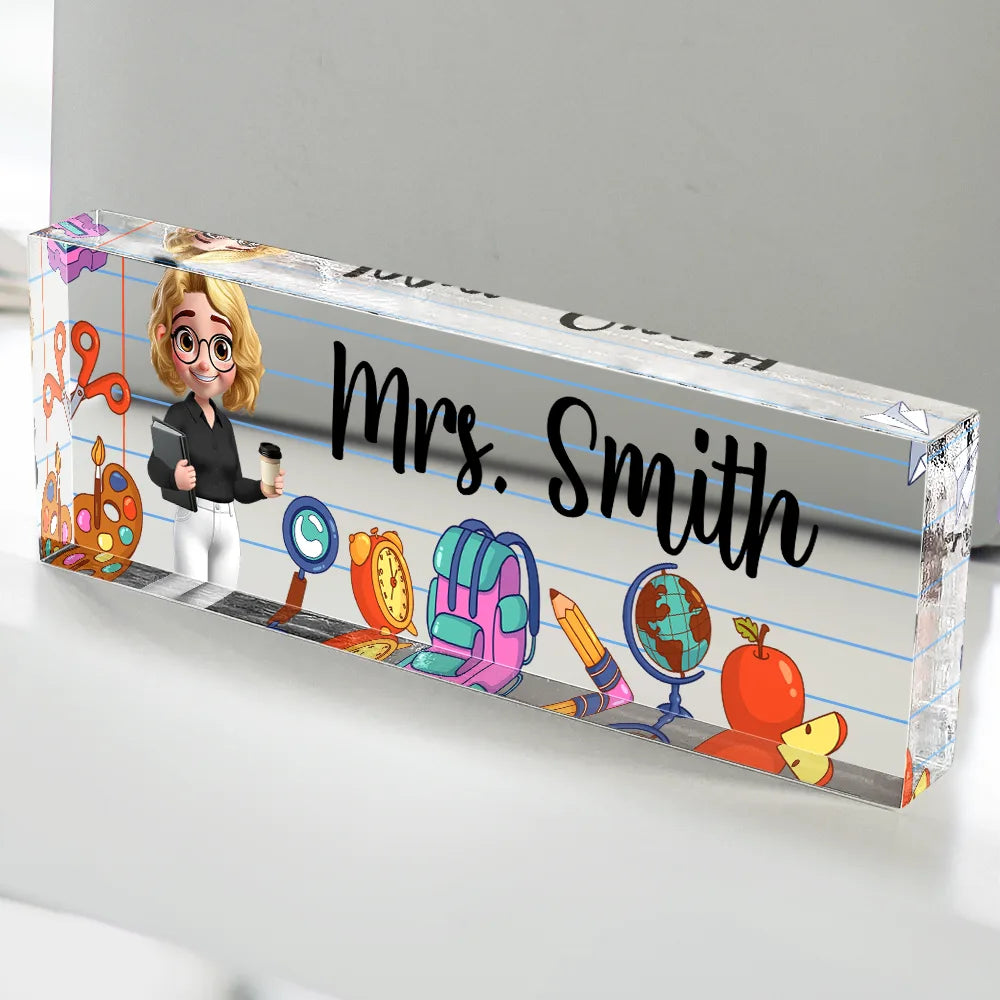 Teacher Name Plate Office Decor - Personalized Desk Name Plate