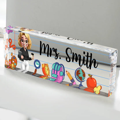 Teacher Name Plate Office Decor - Personalized Desk Name Plate