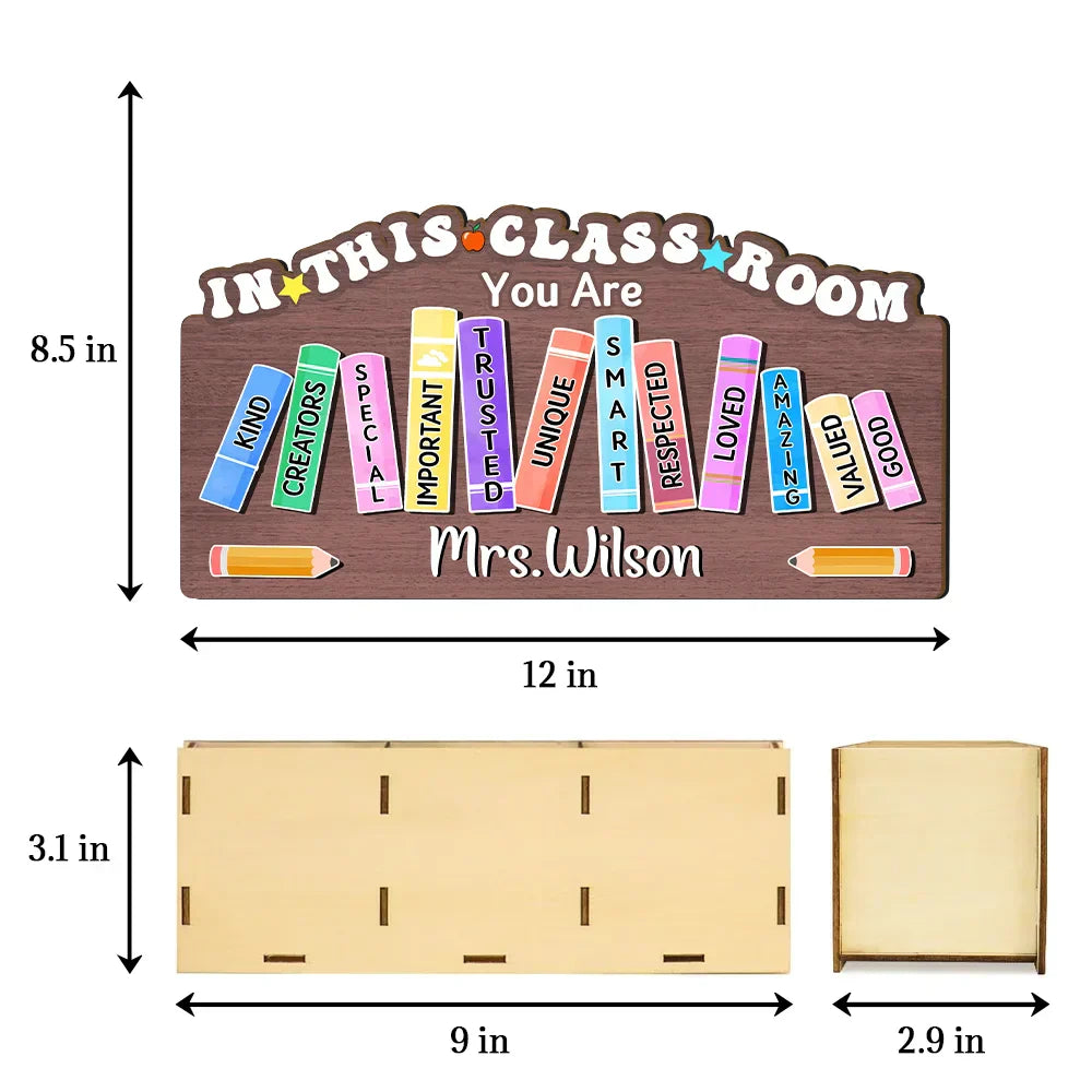 Teacher You Are Kind Creators Special Important Trusted Unique Smart - Personalized Wooden Pen Pencil Holder