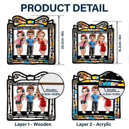 There Is No Greater Gift Than Friendship - Personalized Window Hanging Suncatcher Ornament