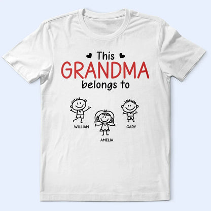 This Grandpa Belongs To Kid Stick Figures - Personalized T Shirt
