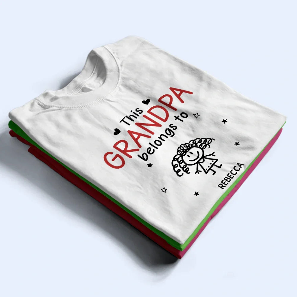 This Grandpa Belongs To Kid Stick Figures - Personalized T Shirt