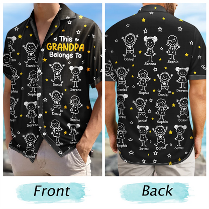 This Grandpa Grandma Belongs To Kids Pet - Personalized Hawaiian Shirt