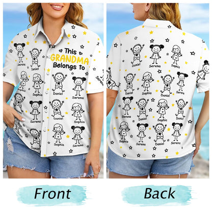 This Grandpa Grandma Belongs To Kids Pet - Personalized Hawaiian Shirt