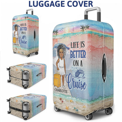 Just A Girl Boy Who Loves Cruising - Birthday Gift For Him, Her, Kid, Friends, Family, Trippin?, Vacation, Beach, Sea, Travel Lovers - Personalized Custom Luggage Cover