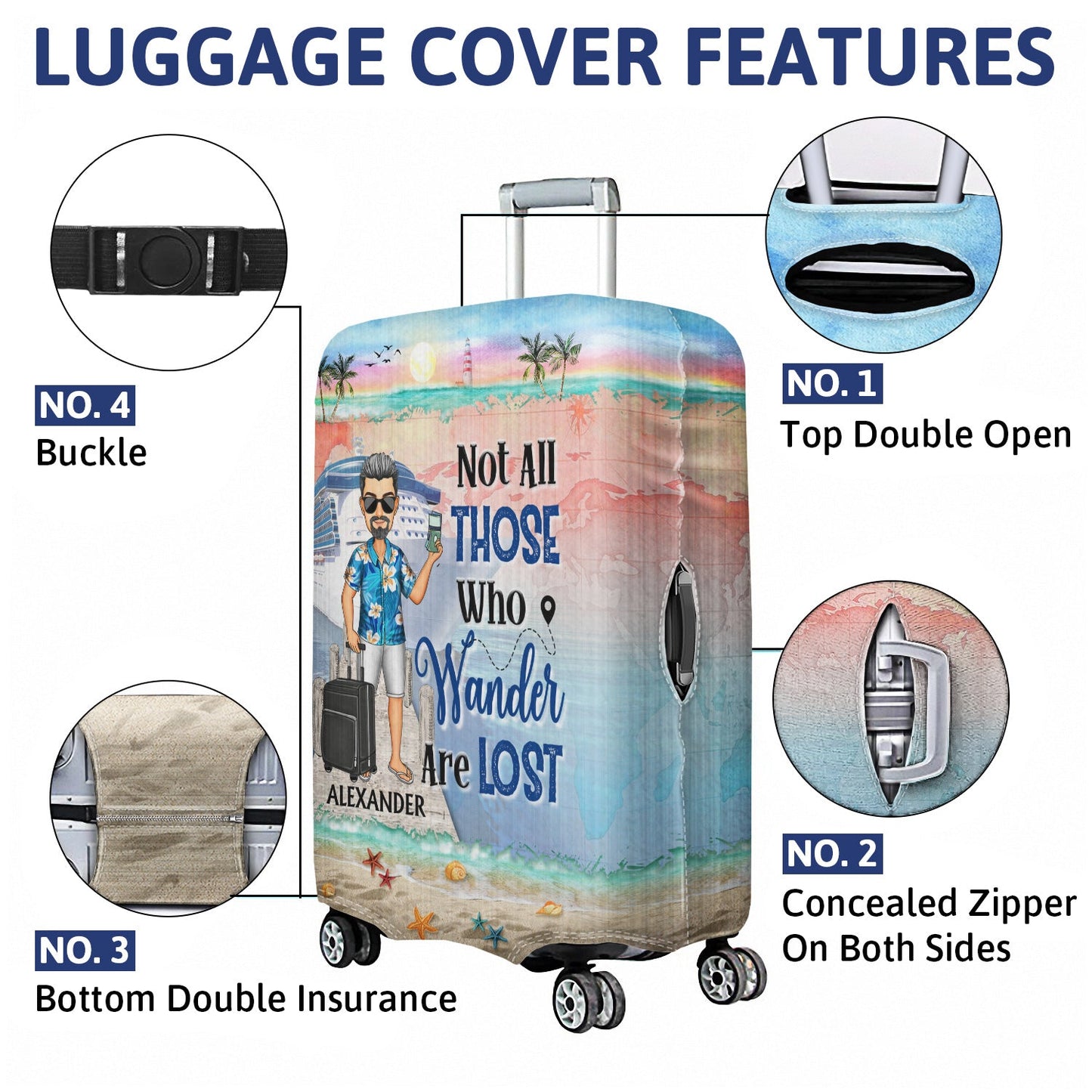 Just A Girl Boy Who Loves Cruising - Birthday Gift For Him, Her, Kid, Friends, Family, Trippin?, Vacation, Beach, Sea, Travel Lovers - Personalized Custom Luggage Cover