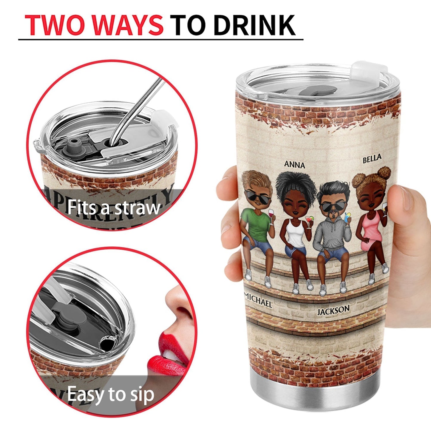 We're Not Sugar And Spice And Everything Nice We're Sage And Hood Best Friends Dark - Bestie BFF Gift - Personalized Custom Tumbler
