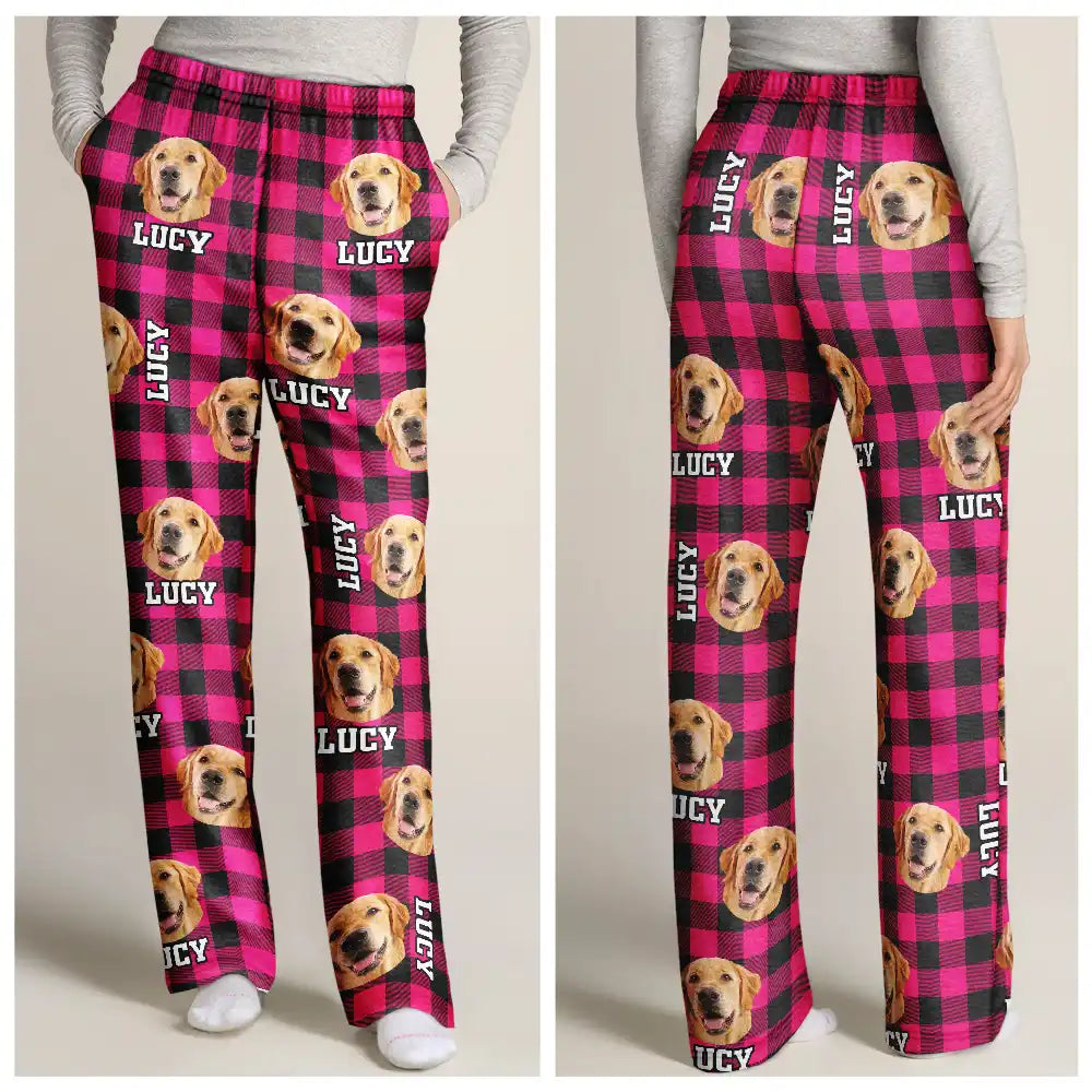 Custom Photo Family Plaid Pattern - Personalized Pajama Pants