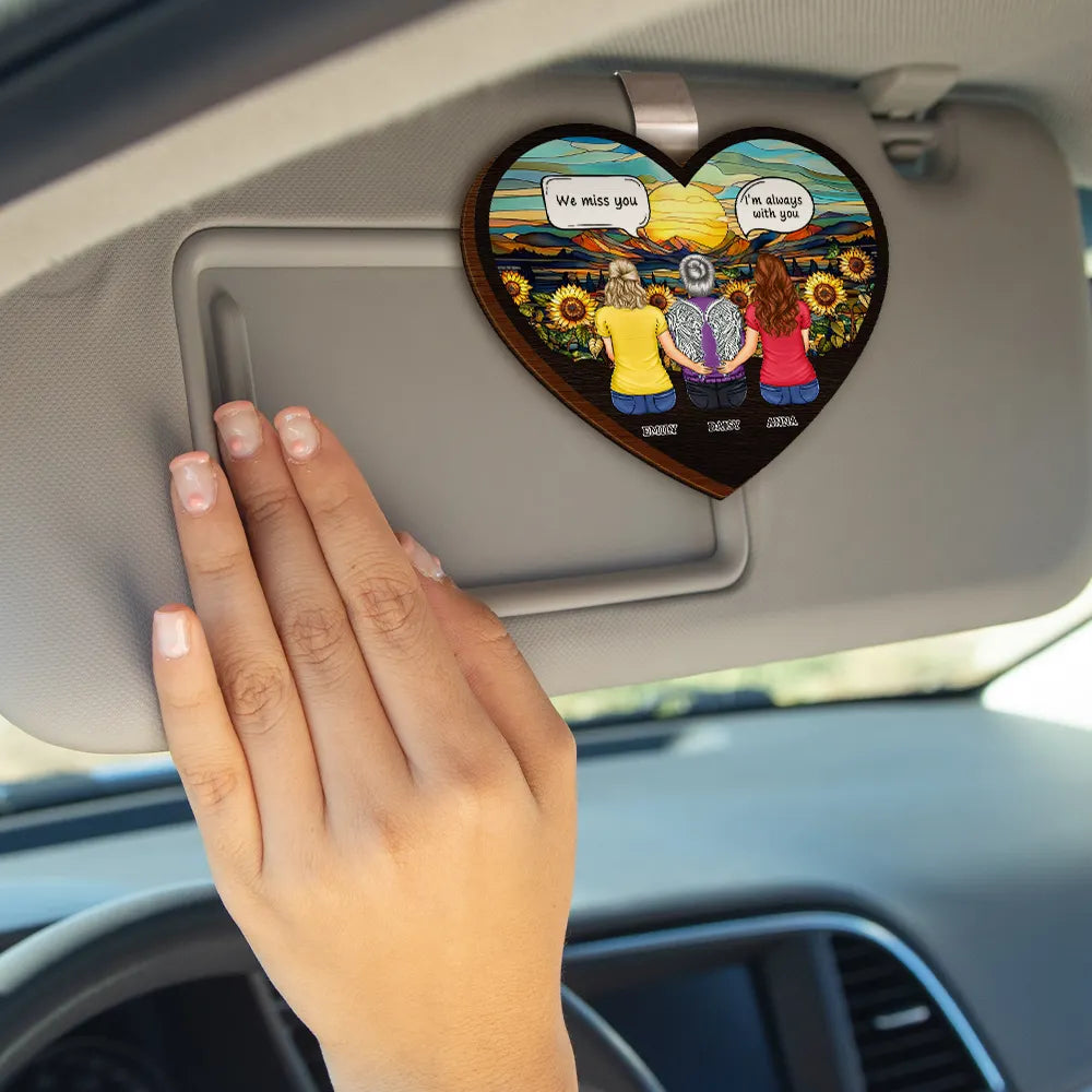 We Miss You Family Memorial - Personalized Custom Shaped Car Visor Clip