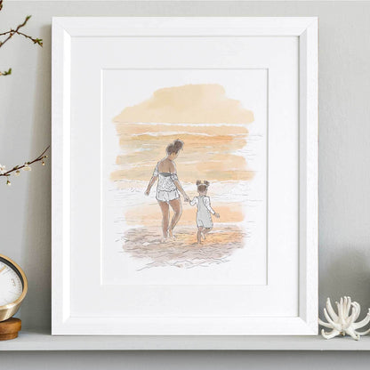 Watercolour Line People Portrait - Custom Portrait Art