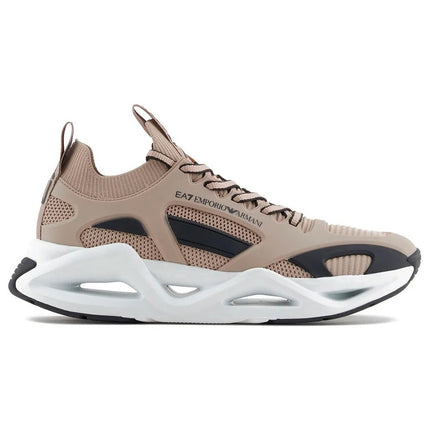 Men's Ea7 Emporio Armani Sneakers With Mesh Panels Beige Sneakers
