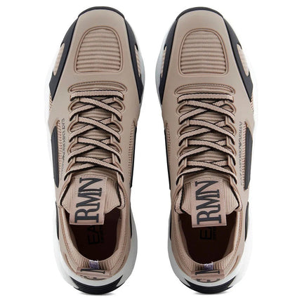 Men's Ea7 Emporio Armani Sneakers With Mesh Panels Beige Sneakers