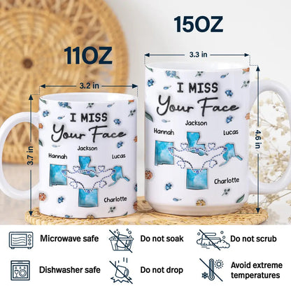 Long Distance Besties Never Too Far To Have Coffee Together - Personalized 3D Inflated Effect Printed Mug, Personalized White Edge-to-Edge Mug