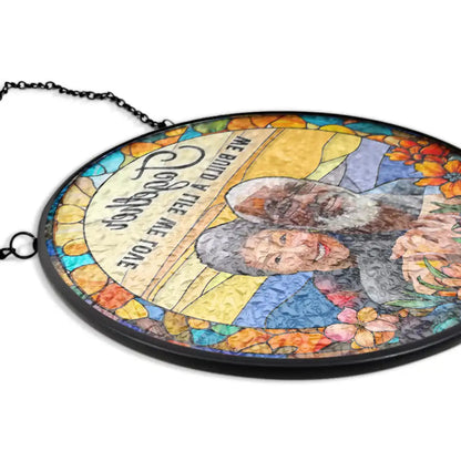 Custom Photo Glass Portrait You & Me We Got This Couple - Personalized Stained Glass Window Hanging Suncatcher
